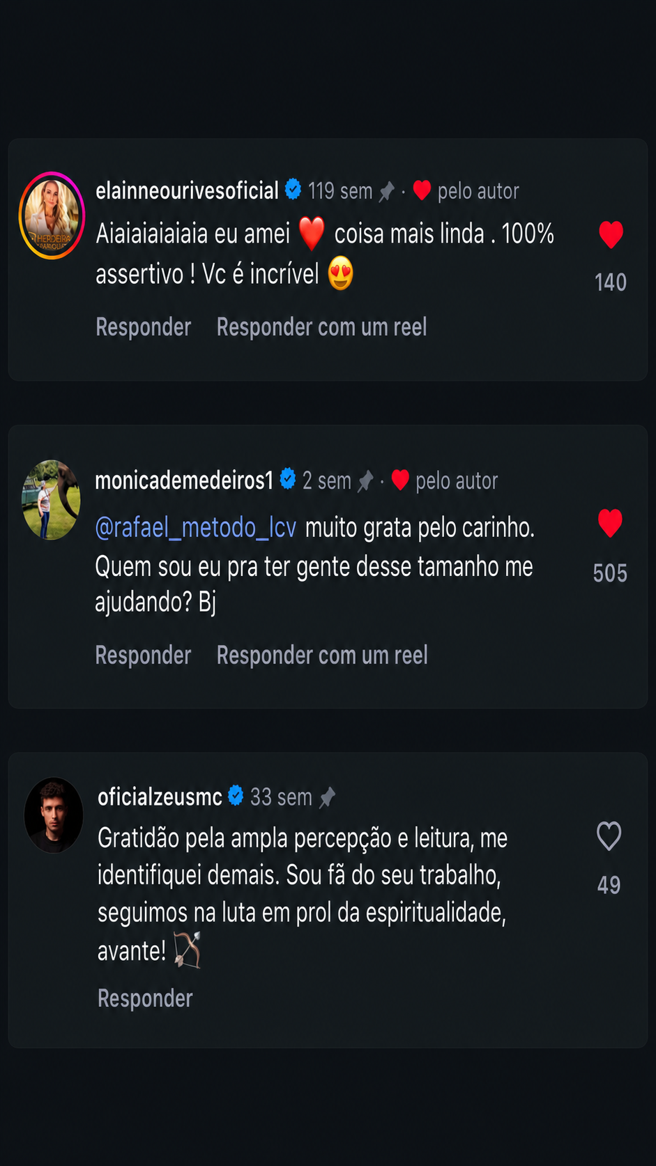 Comentários reais no Instagram 3